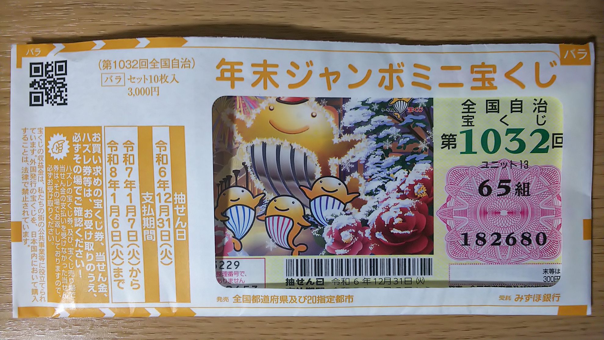 年末ジャンボミニ 当選番号